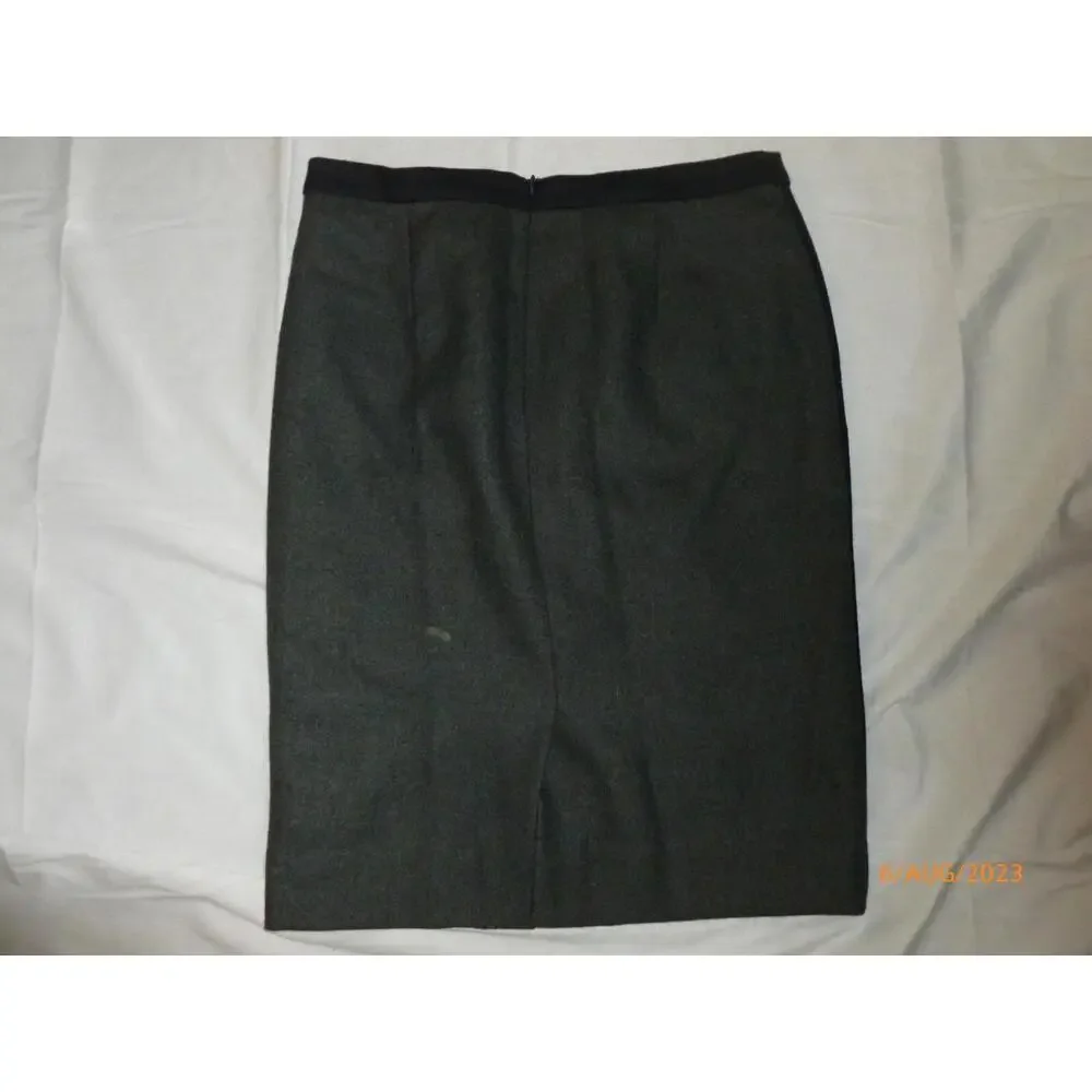 J. Crew No 2 Pencil Skirt 100% Wool Charcoal Gray Lined 30x23